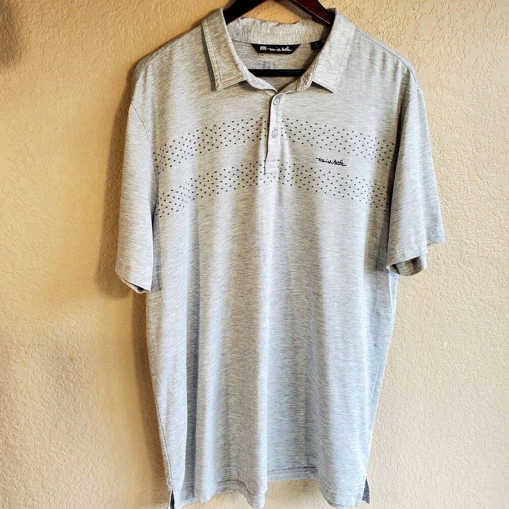 Travis Mathew Mens Polo Shirt Finger Lakes Gray Short Sleeve Golf XL